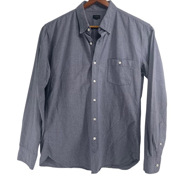 J. Crew Mens XL Button Down Long Sleeve‎ Casual Shirt blackish gray Textured - Picture 3 of 6